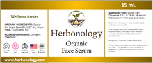 Load image into Gallery viewer, Organic Daily Face Serum label showcasing nourishing ingredients