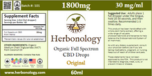 Load image into Gallery viewer, Full Spectrum CBD Tincture - 60ml- 1800mg