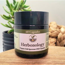 Load image into Gallery viewer, CBD Capsules in a dark container emphasizing long-acting wellness